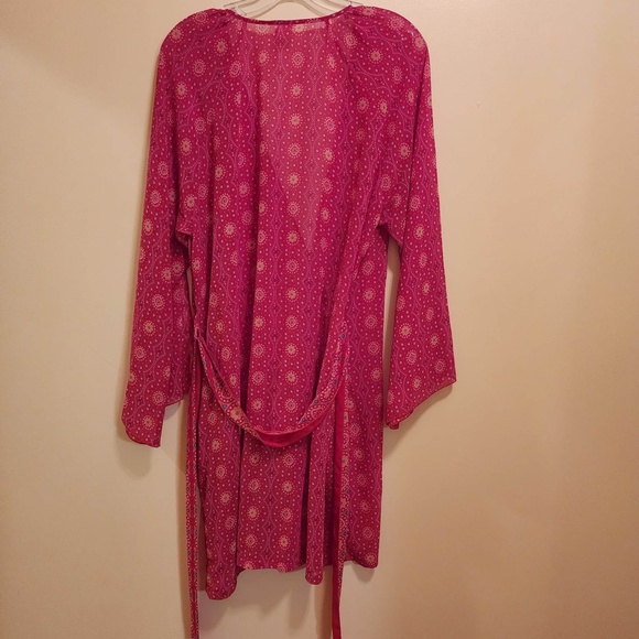 Josie Sheer Robe / Coverup with Tie and Pockets L - Picture 6 of 8